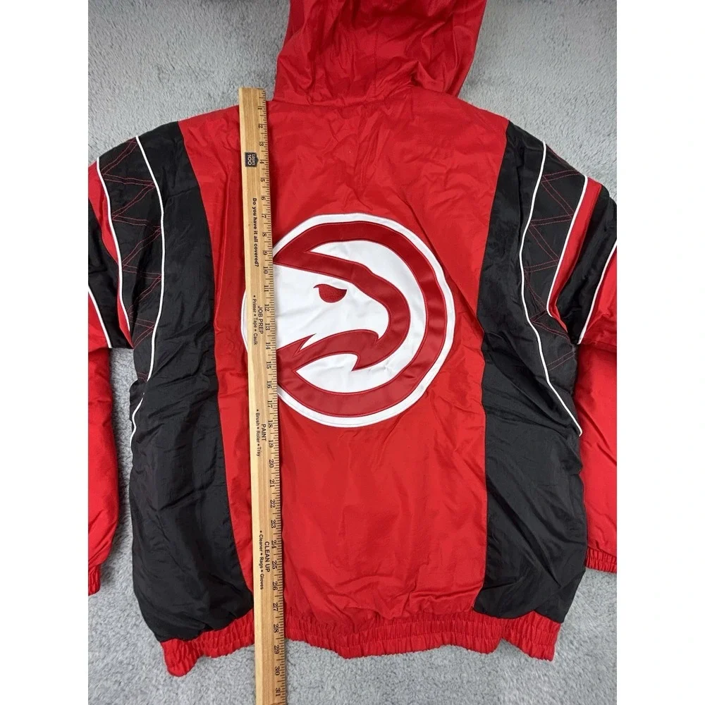 Vintage Starter NBA Atlanta Hawks Retro Logo Mens M Embroidered Half-Zip Jacket